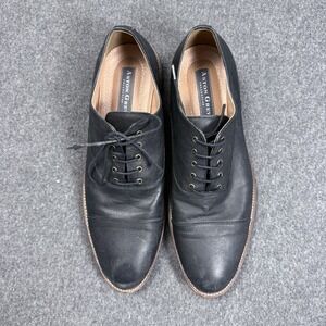 Aston Grey Bandino Black Leather Cap Toe Oxford Dress Shoes Mens 11
